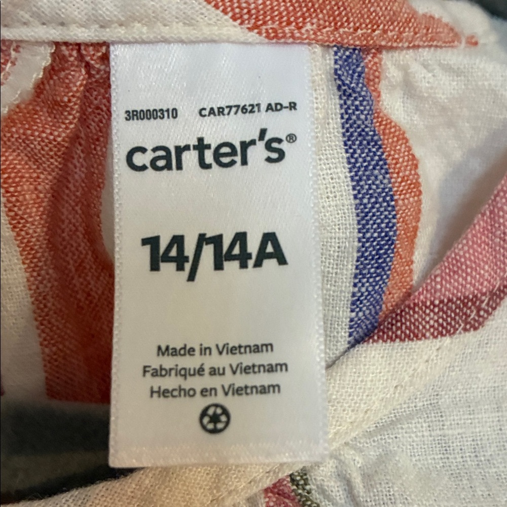Carter's Girls Multicolor Striped Blouse - Picture 2 of 4
